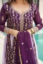 Two coloured panelled anarkali