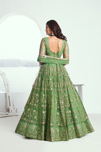 Pista green butterfly net Lehenga