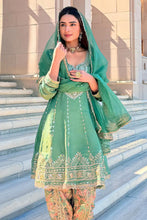 Green frock style with floral tulip pants