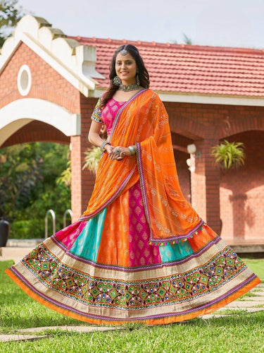 Multicoloured cotton readymade chaniya cholis