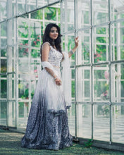 White and blue ombre Lehenga