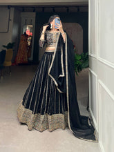 Black embroidered Lehenga (skirt stitched)