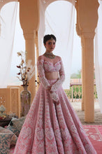 Pastel pink silk Dori work lehenga
