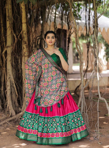 Traditional dola silk twirling lehengas in pink