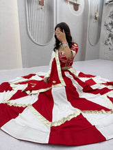Red and white cotton gota Patti readymade Chaniya Choli