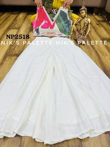 Niks collection - white palazzo and colourful blouse (mehendi night)