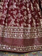 Dola silk jacquard Lehenga in maroon