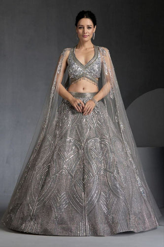 Silver sequins stylish Lehenga (special Sangeet night)