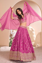Pink silk readymade Lehenga