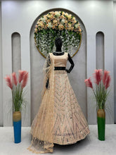 Yankita Kapoor inspired champagne peach partywear zigzag Lehenga