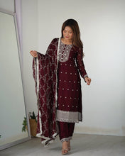 Maroon rangoli silk straight fit salwaar kameez readymade