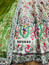 Ivory and lime green silk gown