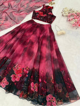 Magenta floral readymade lightweight Lehenga