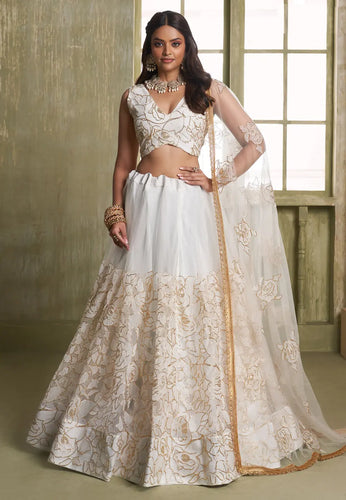 Off white and gold Lehenga