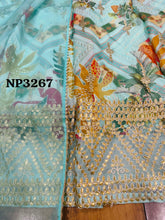 Niks collection - sky blue organza silk Lehenga