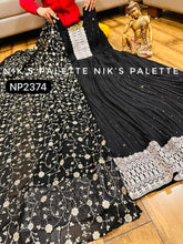 Niks collection - black silk pleated anarkali