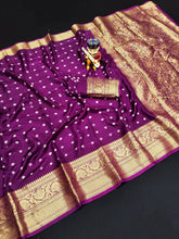 Bandhej silk saree with kanchipuram border