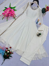Simple white anarkali gown