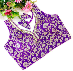 Self jari print and dola silk blouses