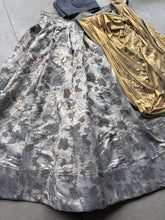 Grey partywear brocade Lehenga saree