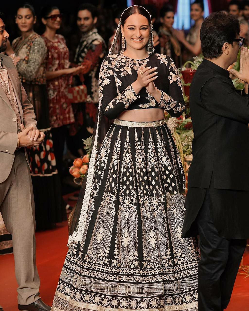 Sonakshi inspired black and gold Lehenga