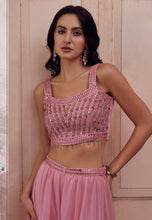 Pink georgette palazzo readymade