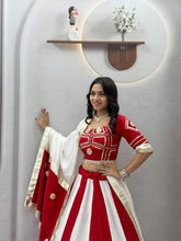Red and white cotton gota Patti readymade Chaniya Choli