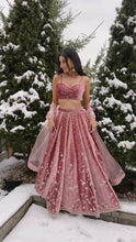 Blush pink sequinned lehenga