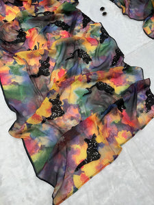 Sara Ali Khan inspired sequins organza colourful saree