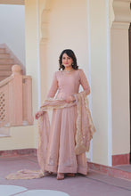 Nude chiffon gown readymade