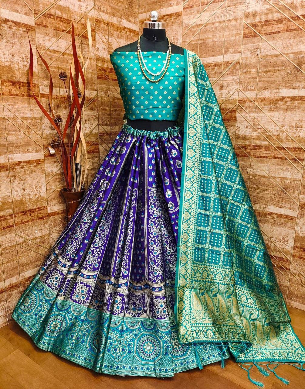 Brocade and Banarasi silk Lehenga