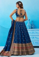 Navy blue silk lehenga