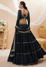Black leheriya Georgette Lehenga