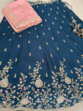 Navy blue and pink Lehenga