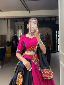 Pink pure cotton readymade Lehenga