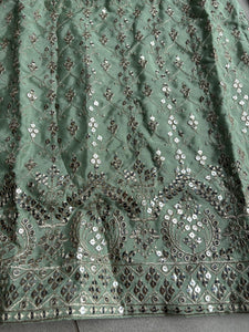 Pastel collection - mint green chine sequins mirror look embroidered sharara set
