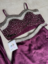 Wine pearl palazzo set