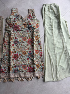 Mint green floral palazzo set