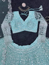 Stylish sky butterfly net Lehenga