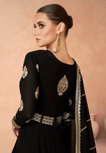 Janisha -  georgette reception readymade gown in black