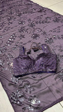 Kasturi silk purple saree with sequins