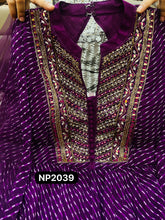 Niks collection - purple geogette crush bandhani anarkali with flair