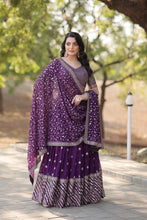 Purple flowy Lehenga