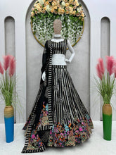 Black, silver sequins and multi florals