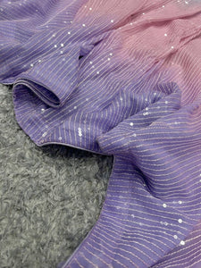 Purple sublime sky sequinned saree