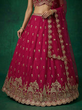Pink chinon embroidered Lehenga