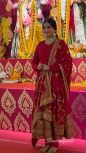 Bollywood inspired red party wear anarkali