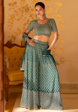 Bottle green palazzo outfit