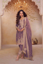 Soft lavender mauve Simar silk salwaar kameez