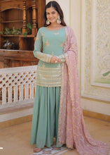 Pista Green readymade embroidered palazzo